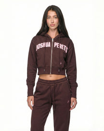 Ari - Semi-Fitted Cropped Zip-up Hoodie