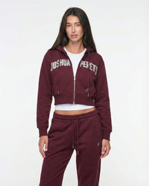 Ari - Semi-Fitted Cropped Zip-up Hoodie