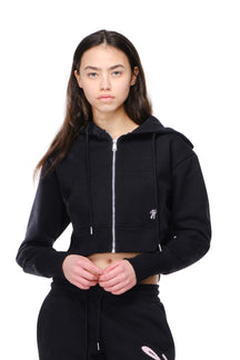 Lena - Semi Fitted Cropped Zip-Up Hoodie