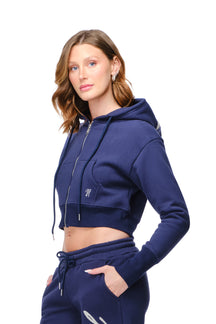 Lena - Semi Fitted Cropped Zip-Up Hoodie