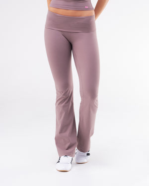 Ollie - Fitted Wide-Leg Pants with Fold-over Waistband