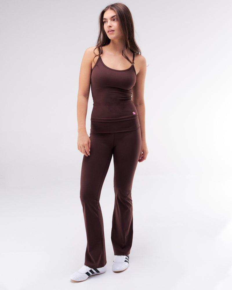 Ollie - Fitted Wide-Leg Pants with Fold-over Waistband