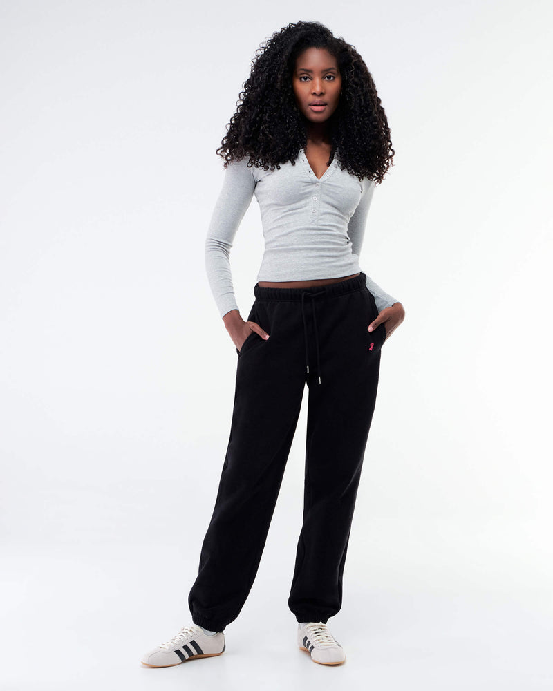 Elise - Fitted Crew Neck Button Long Sleeve Top