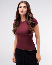 Elle - Fitted Short Sleeve Top