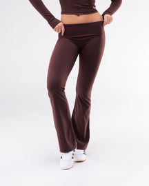 Ollie - Fitted Wide-Leg Pants with Fold-over Waistband