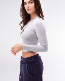 Molly - Fitted Crew Neck Long Sleeve Top
