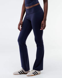 Ollie - Fitted Wide-Leg Pants with Fold-over Waistband