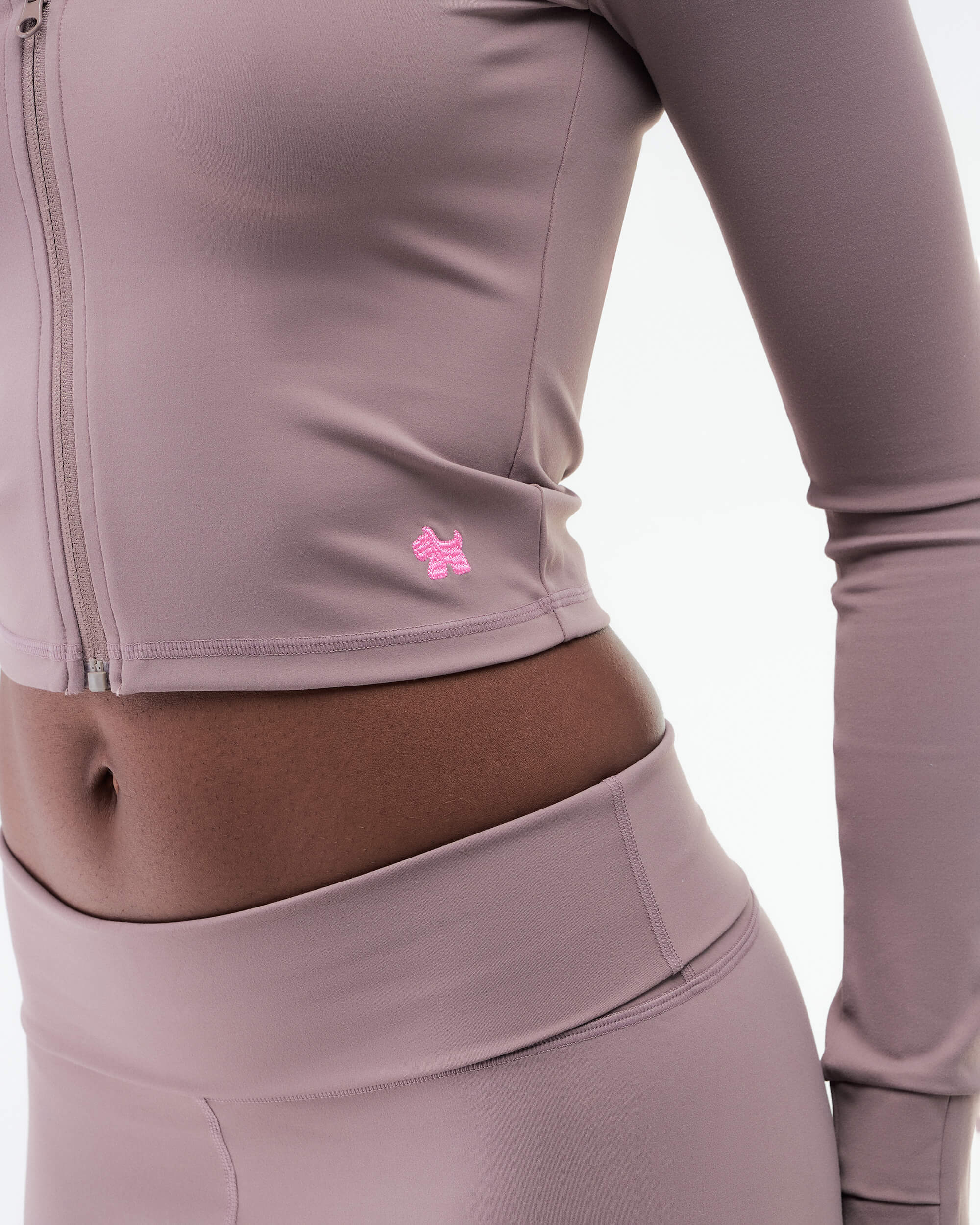 Shay - Fitted Mock Neck Zip-Up Long Sleeve Top