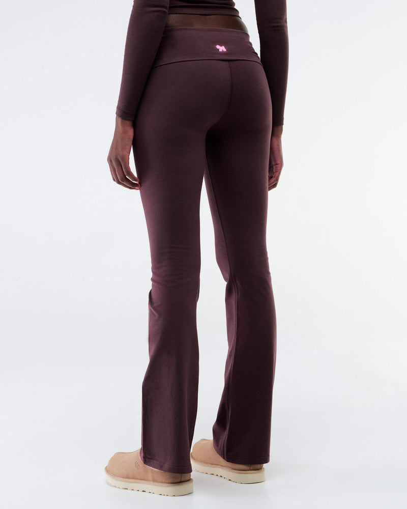 Tally - Fitted Flare Pants with Fold-over Waistband