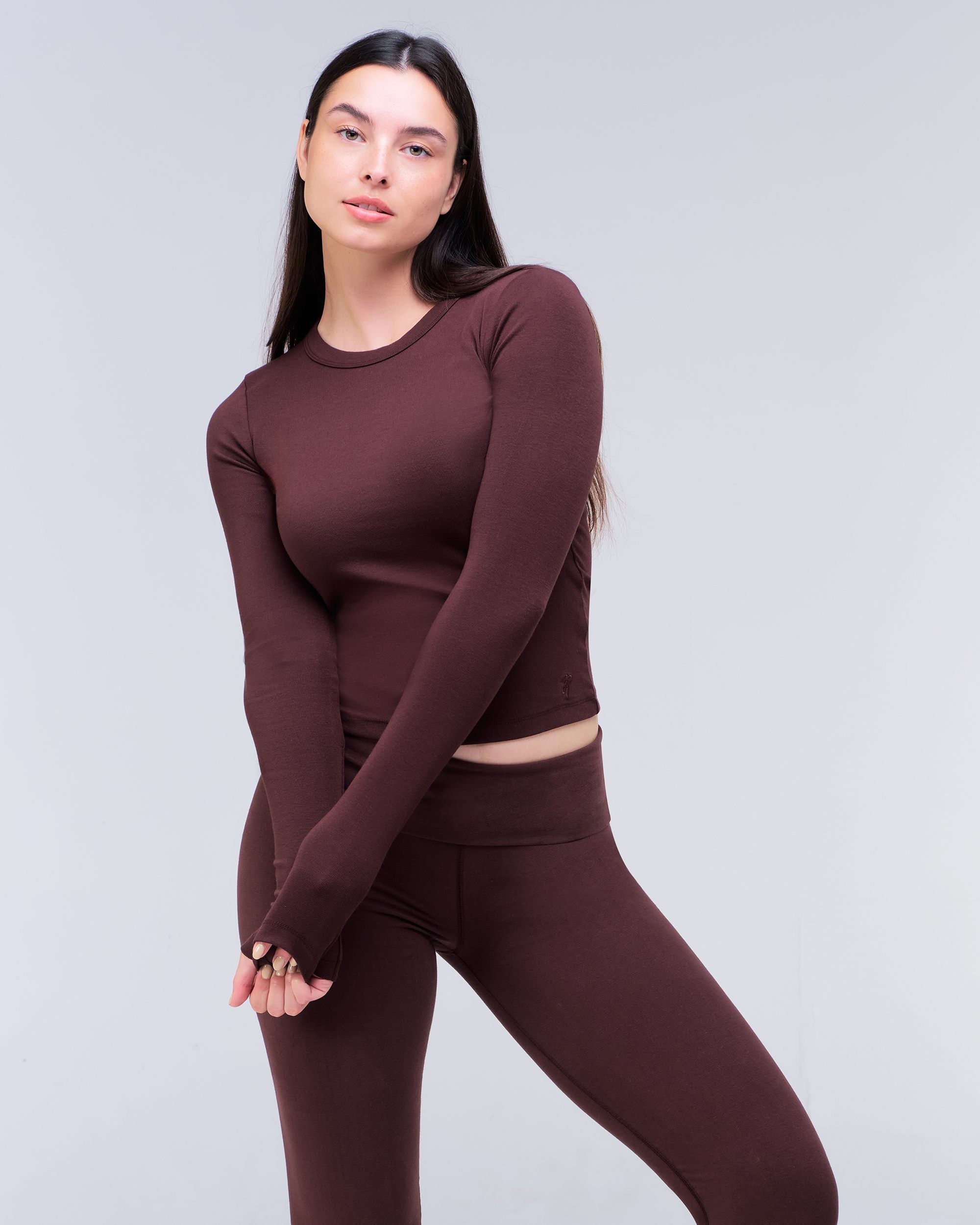 Alexa - Fitted Crew Neck Long Sleeve Top