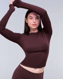Alexa - Fitted Crew Neck Long Sleeve Top