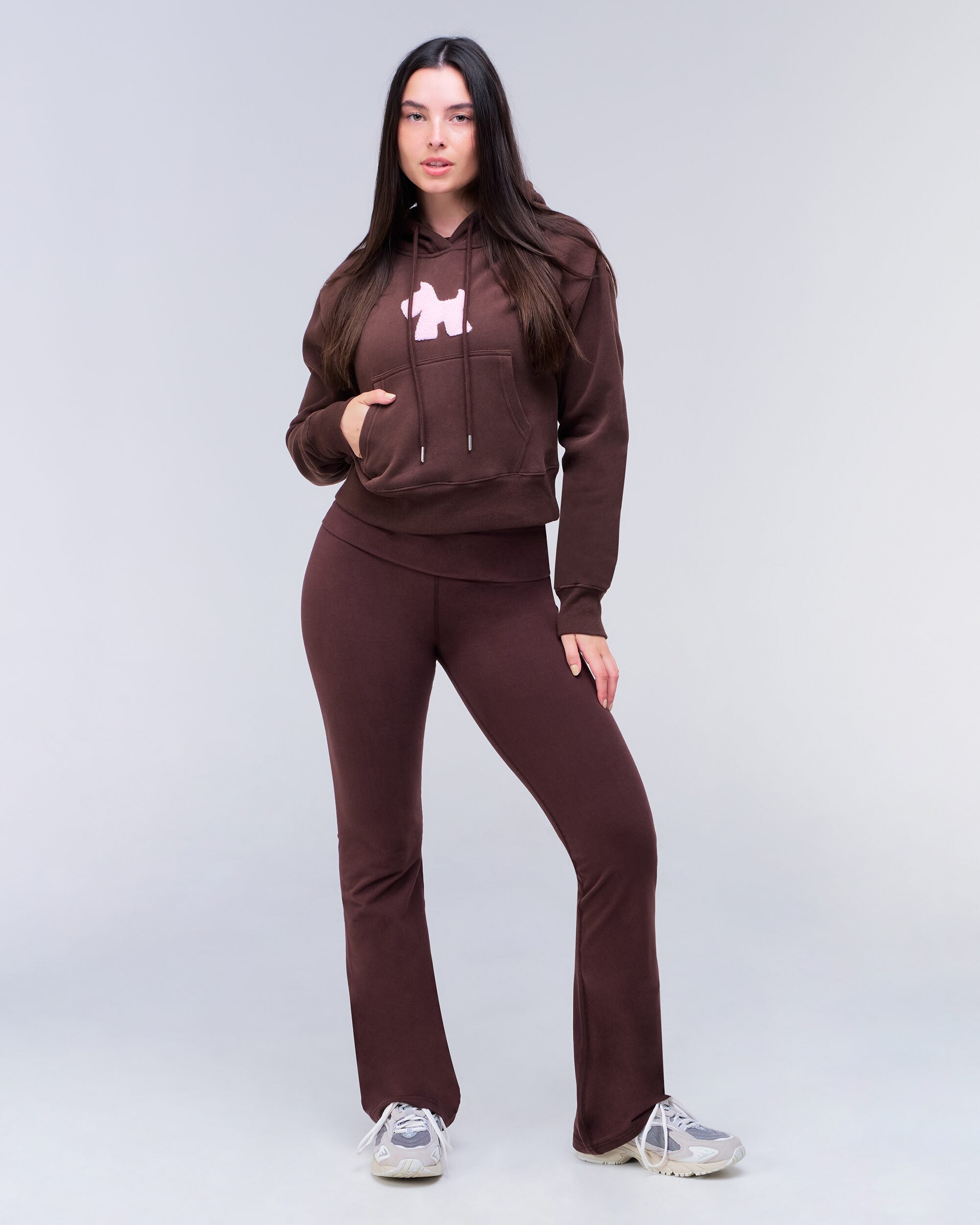 Emely Relaxed Fit Pullover Hoodie in Auburn - full look