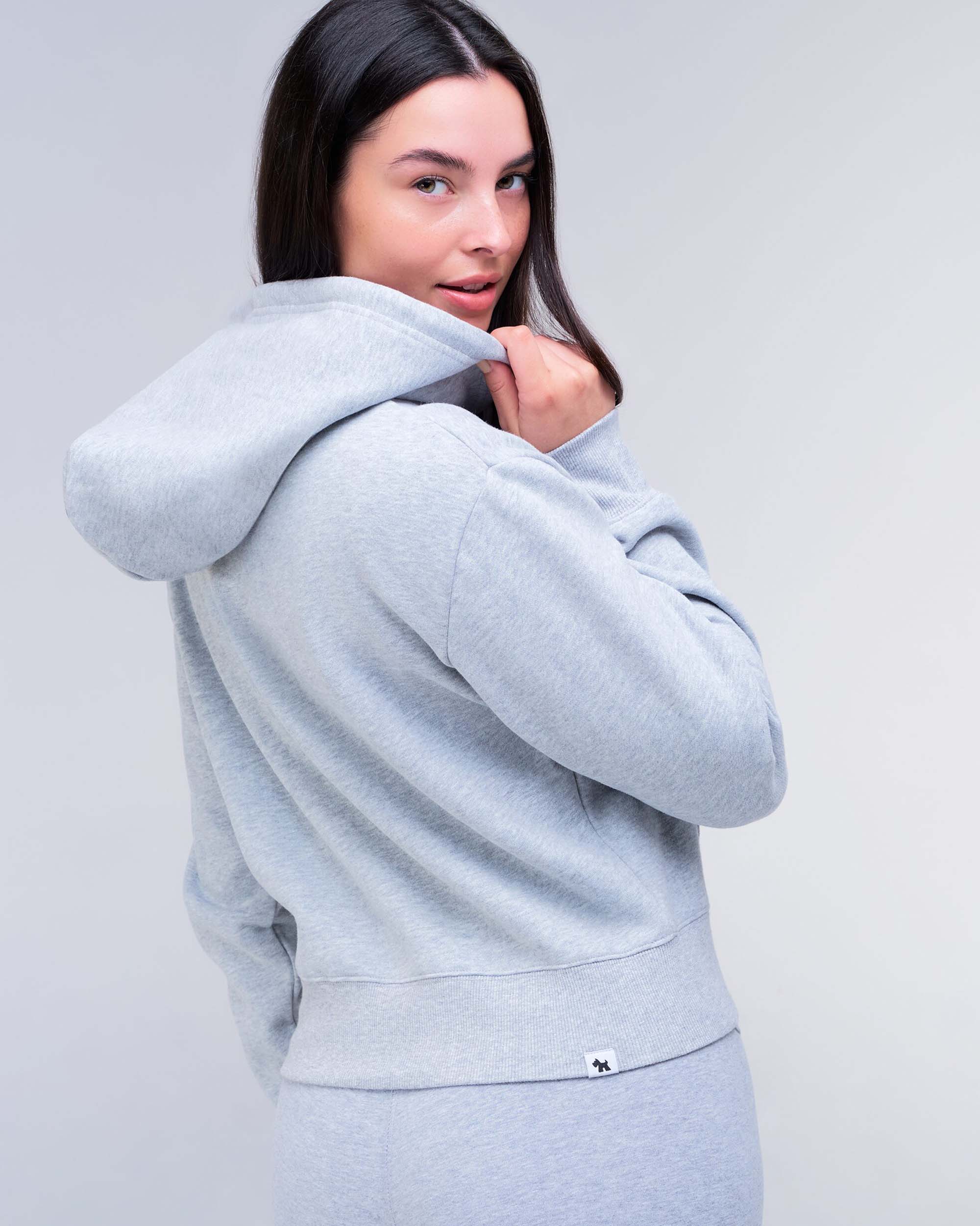 Emely Relaxed Fit Pullover Hoodie in Grey Mix - side