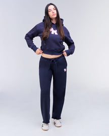 Emely Relaxed Fit Pullover Hoodie in Navy - full look