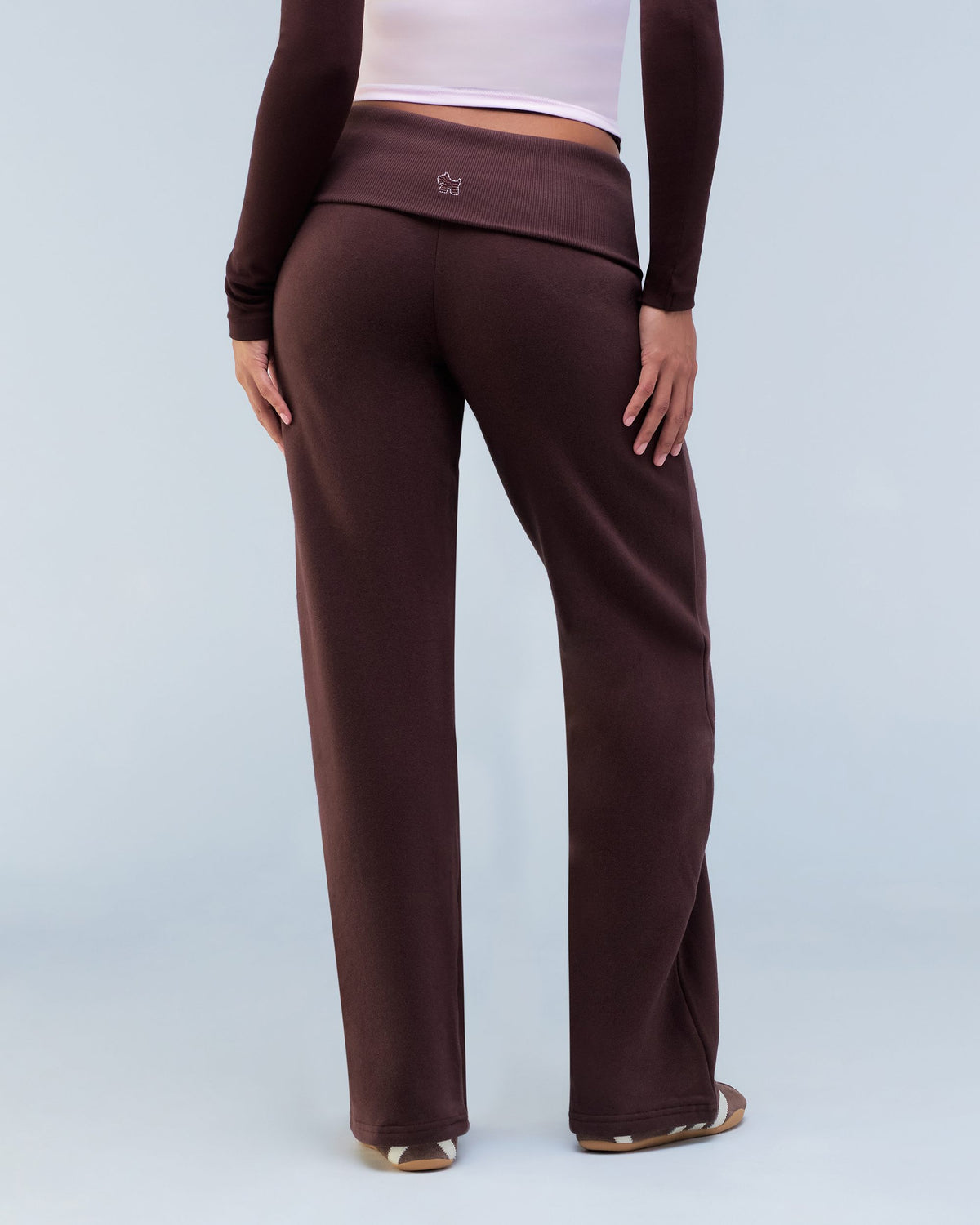 Naya - Low-Rise Loose Fit Pants with Fold-over Waistband