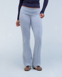 Tally - Fitted Flare Pants with Fold-over Waistband