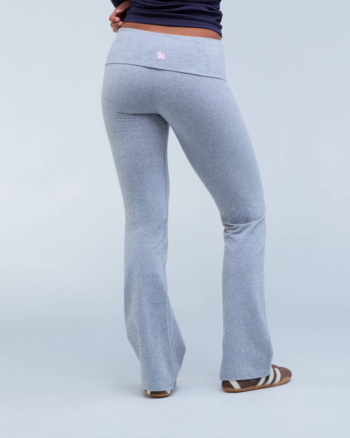 Tally - Fitted Flare Pants with Fold-over Waistband