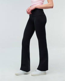 Tally - Fitted Flare Pants with Fold-over Waistband
