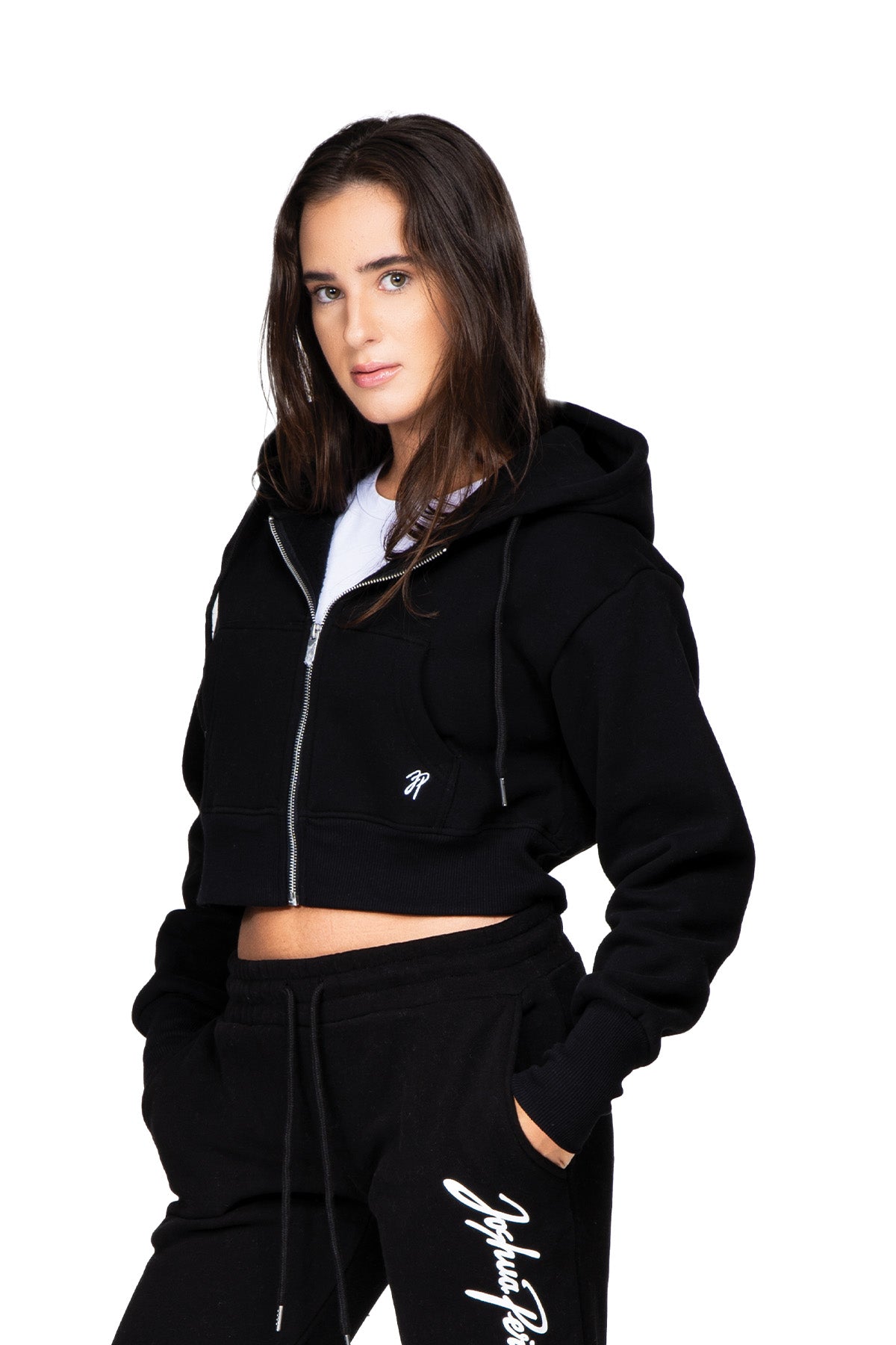 Liora - Relaxed Fit Cropped Zip-Up Hoodie