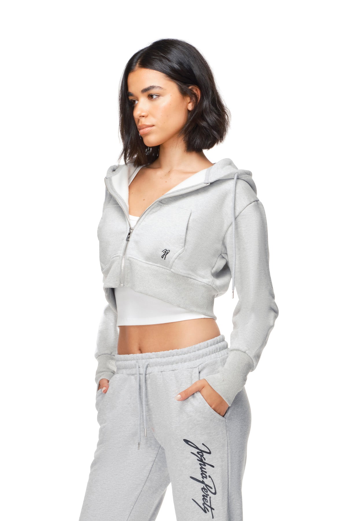 Liora - Relaxed Fit Cropped Zip-Up Hoodie