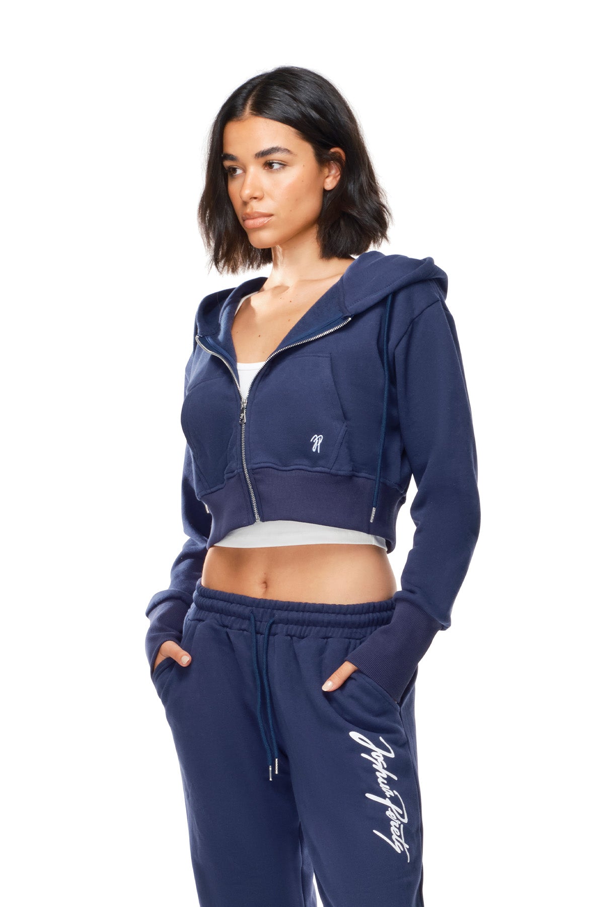 Liora - Relaxed Fit Cropped Zip-Up Hoodie