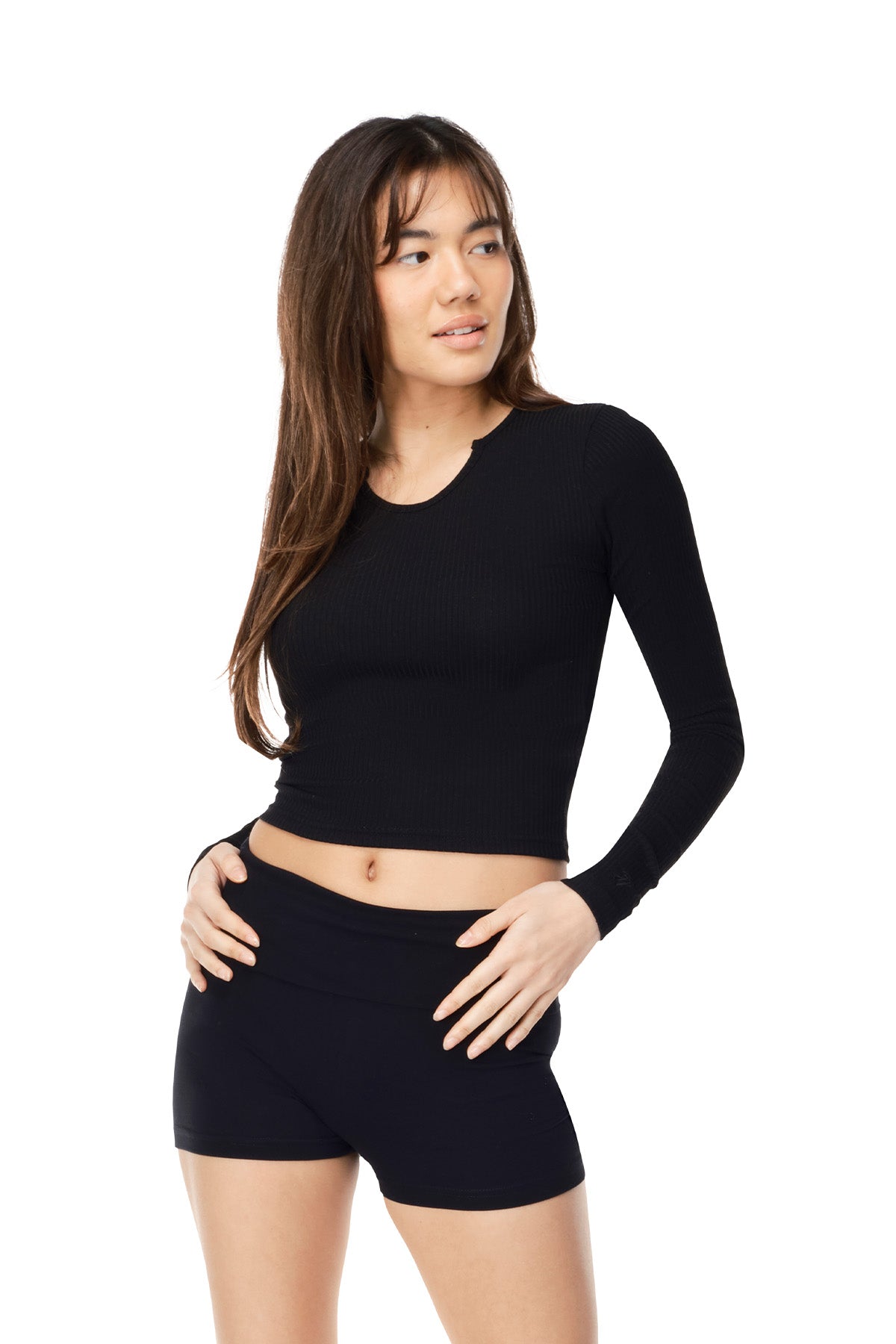 Livia - Fitted Ribbed Scoop Long Sleeve