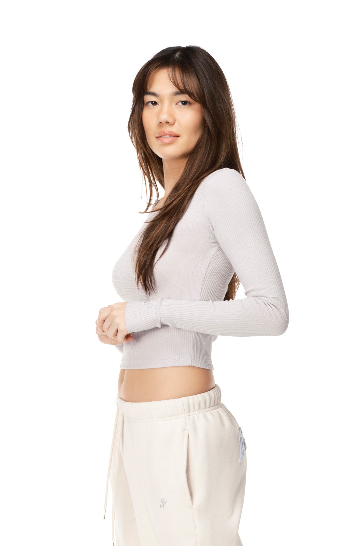 Livia - Fitted Ribbed Scoop Long Sleeve