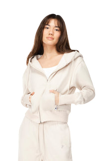 Paula - Semi Fitted Crop Zip Hoodie