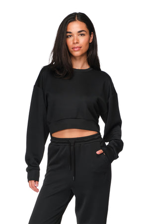 Elsa - Relaxed-Fit Cropped Crew Neck Sweater
