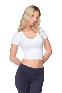 Hallie - Fitted V-Neck T-Shirt