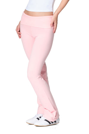 Parker - Fitted Flare Pants with Fold-over Waistband