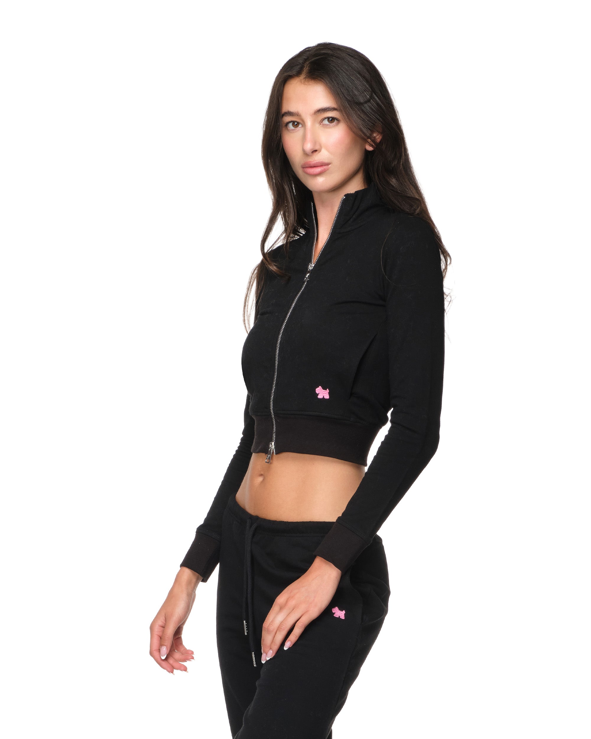 Kyla - Fitted Cropped Zip-up Long Sleeves