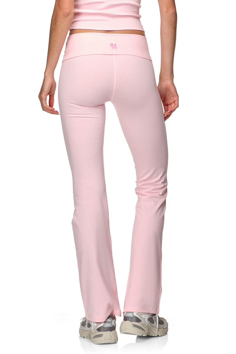 Tally - Fitted Flare Pants with Fold-over Waistband