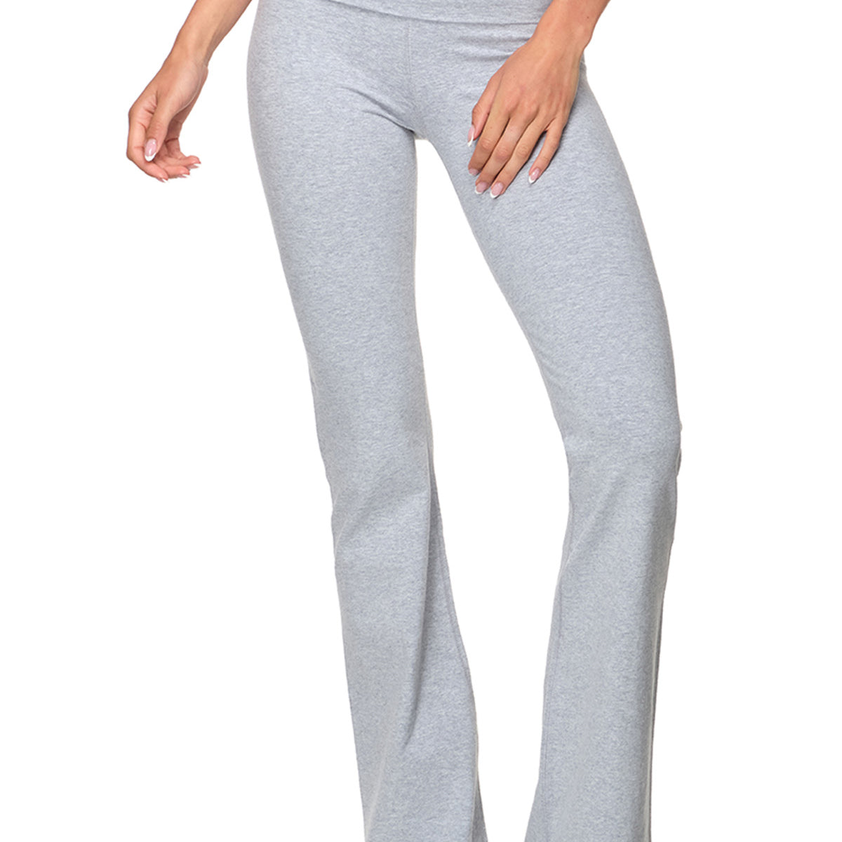 Pantalon Yoga évasé Femme Taille Haute Avec Poches - Coupe Bootcut, Jersey Extensible - Pour Sport, Loisir, Quotidien