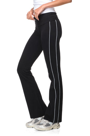 Zelda - Fitted Flare Pants with Fold-over Waistband