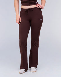 Adley Fitted Low Rise Drawstring Flare Pants in Auburn - front