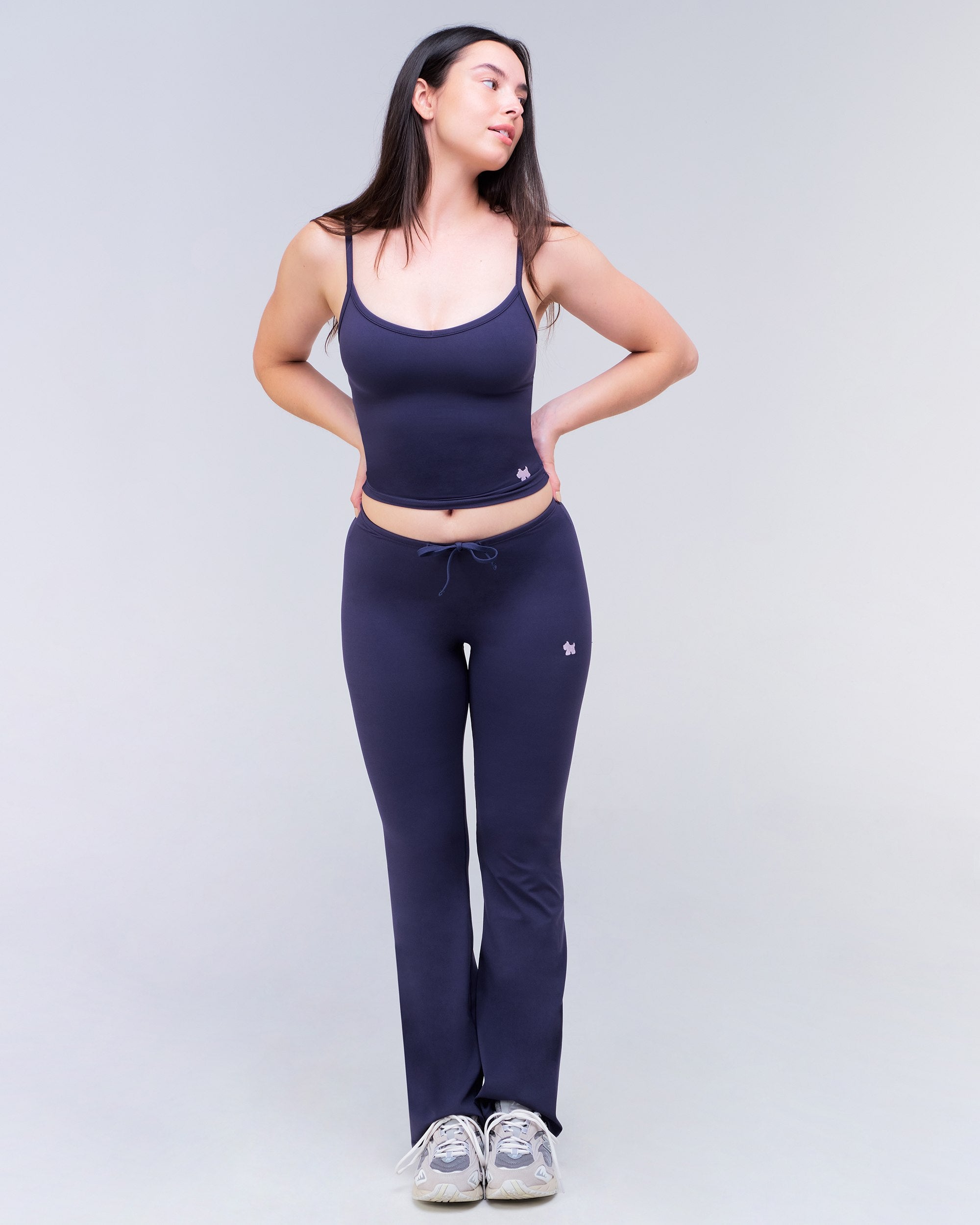 Adley - Fitted Low Rise Drawstring  Flare Pants