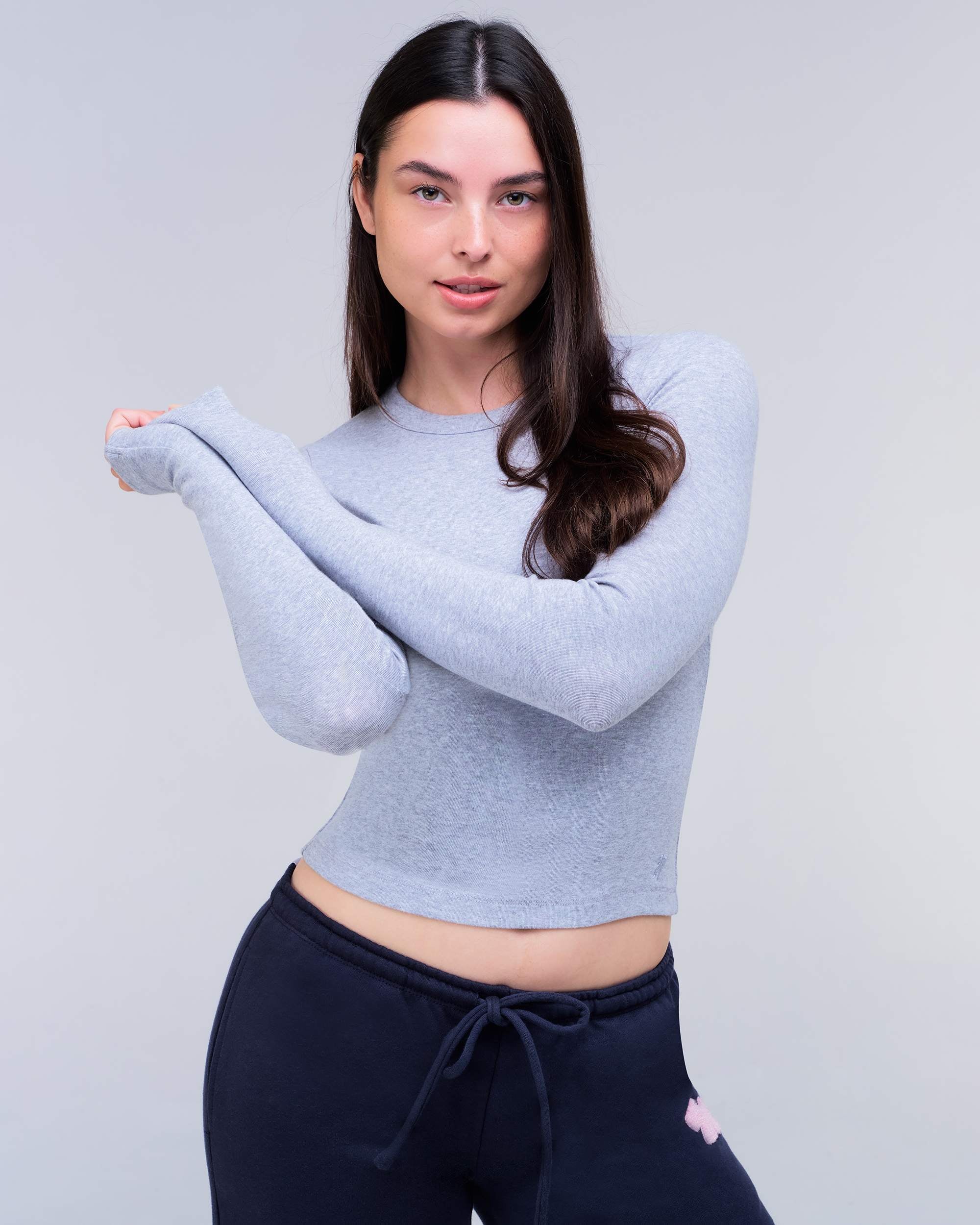 Alexa - Fitted Crew Neck Long Sleeve Top