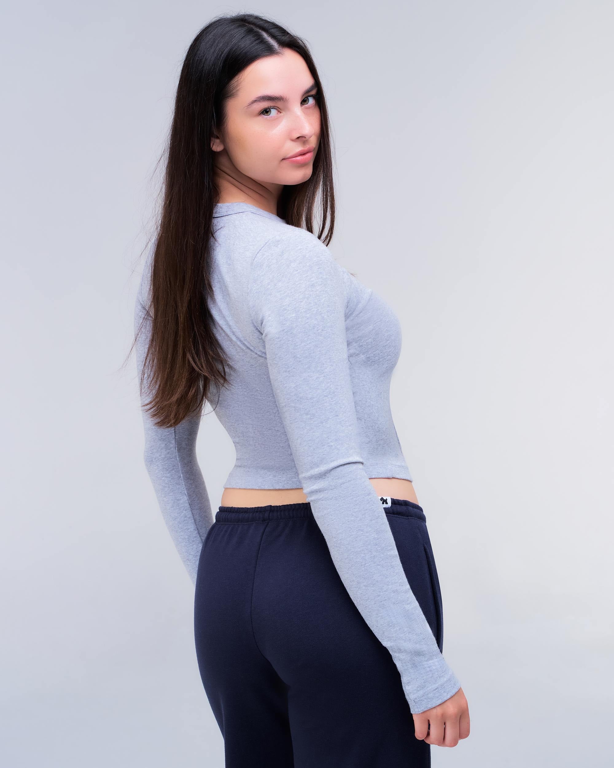 Alexa - Fitted Crew Neck Long Sleeve Top