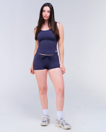 Anais Fitted Scoop Neck Tank Top in Navy - front