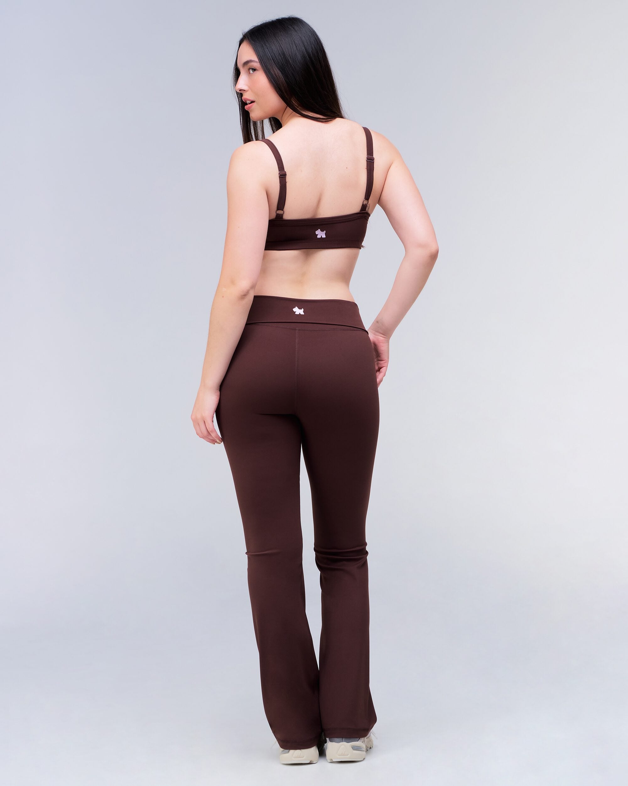Andy Fitted Turnover Flare Pant in Auburn - back