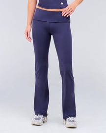 Andy fitted turnover flare pant in navy, front view