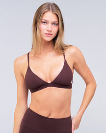 Denver fitted bralette in auburn, front view