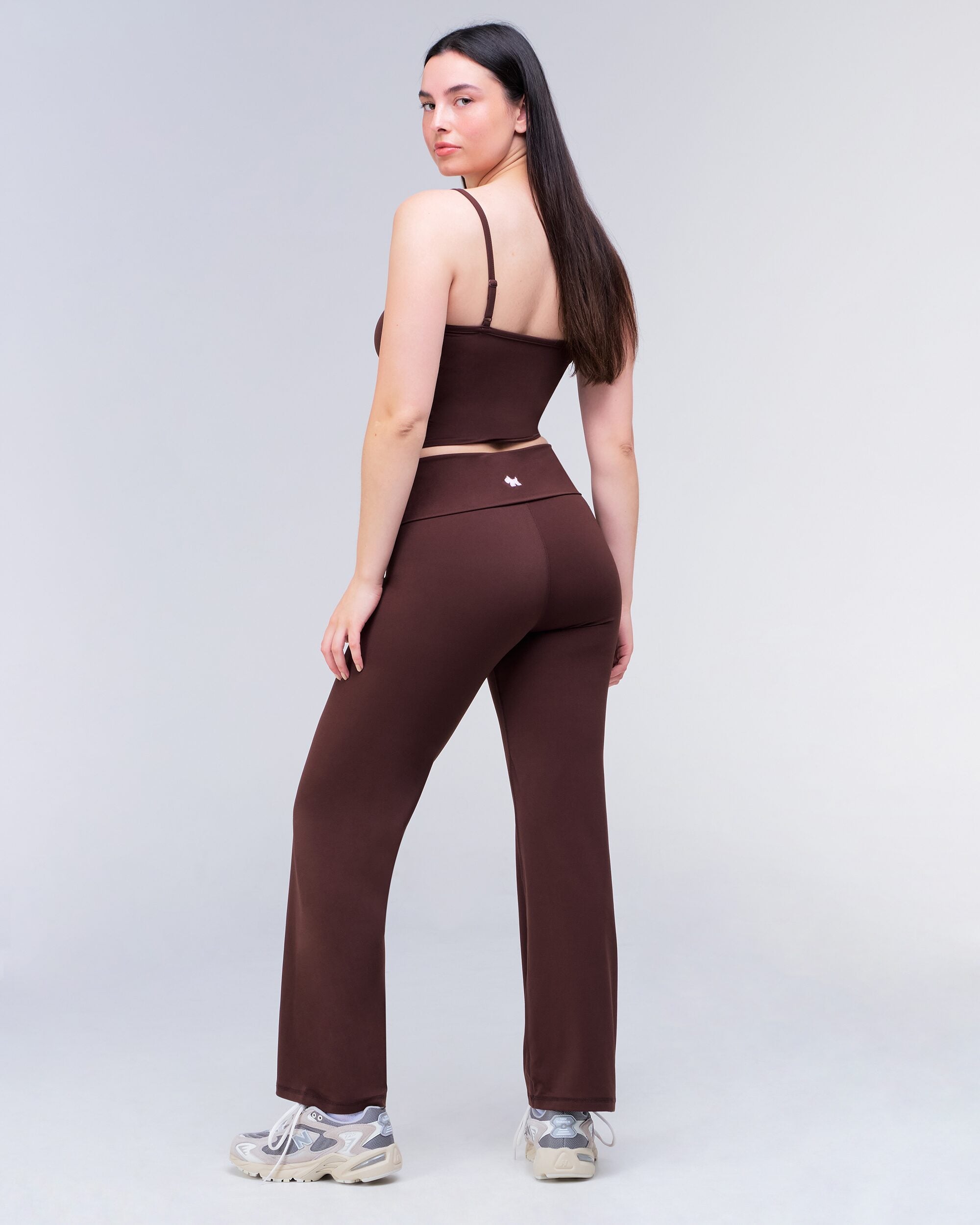 Fresh High-Rise Loose Fit Flare Pants in Auburn - full look