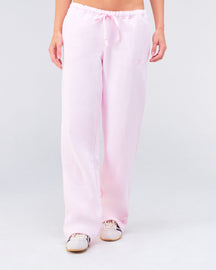 Gia Low-Rise Relaxed Fit Flared Sweatpants in Baby Pink - front