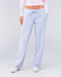 Gracie low-rise oversized flare pants in grey mix, front view