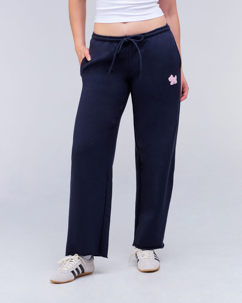 Gracie Low-Rise Oversized Flare Pants in Navy - front