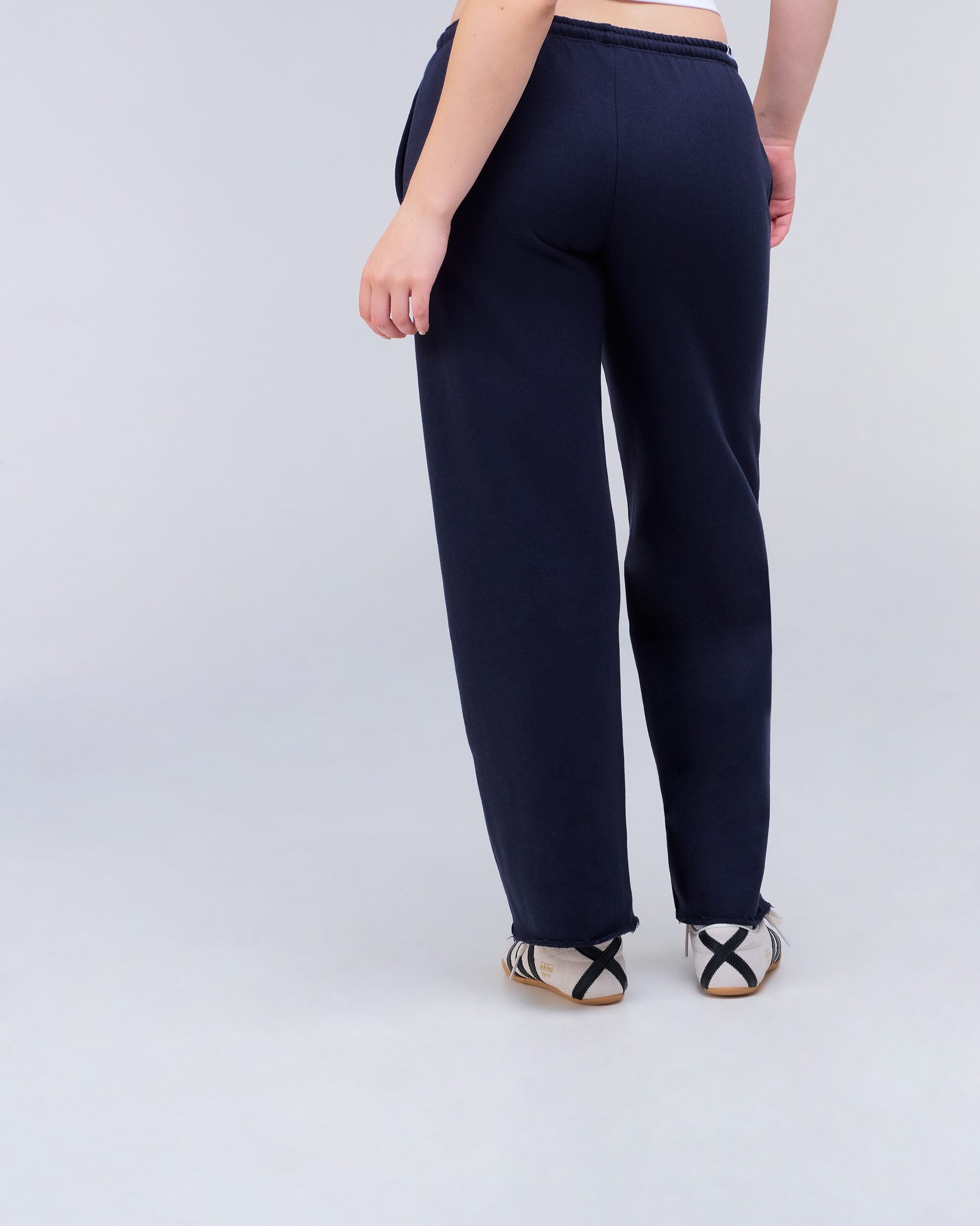 Gracie Low-Rise Oversized Flare Pants in Navy - back