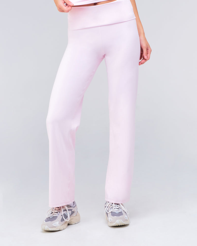 Fresh - High-Rise Loose Fit Flare Pants with Fold-over Waistband