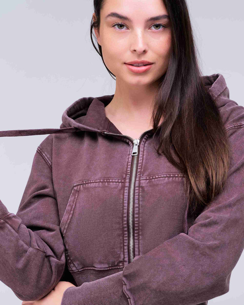 Maya - Semi-Relaxed Cropped Zip-up Hoodie